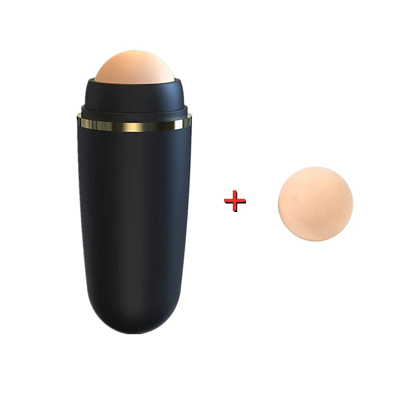 2 in1 Oil Absorbing Roller Natural Volcanic Stone Face Massage