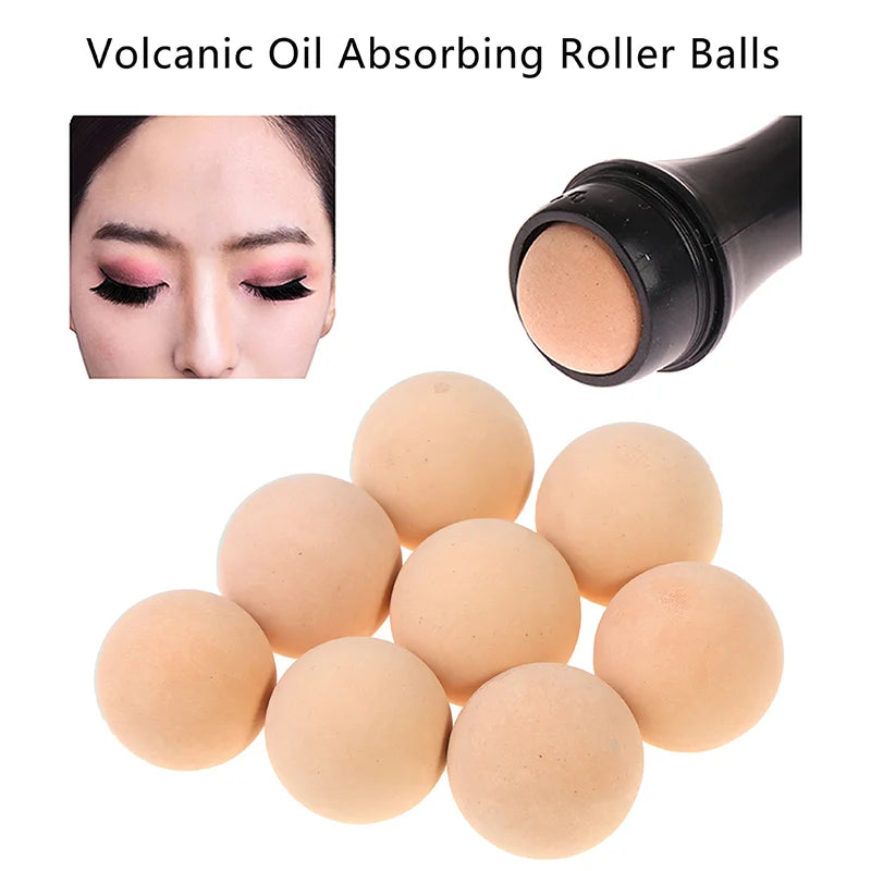 2 in1 Oil Absorbing Roller Natural Volcanic Stone Face Massage